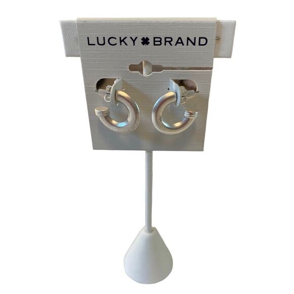 Lucky Brand Silver Matte Toned Mini Hoops. Perfect for everyday wear! - Picture 1 of 6